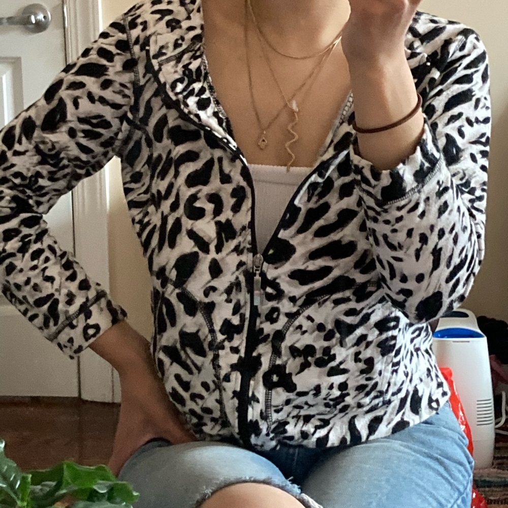 Cheetah print zip up